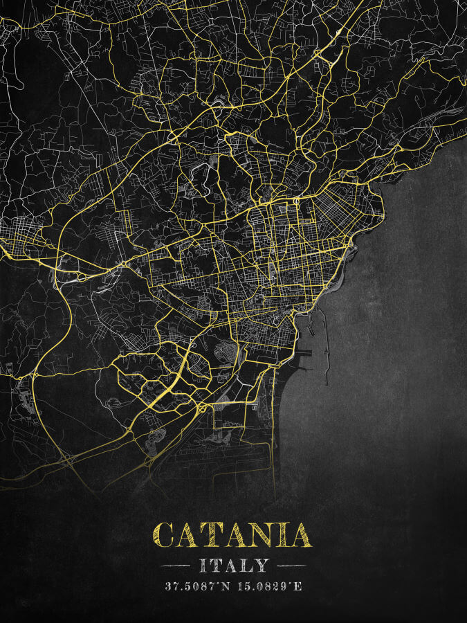 Catania Chalkboard Map
