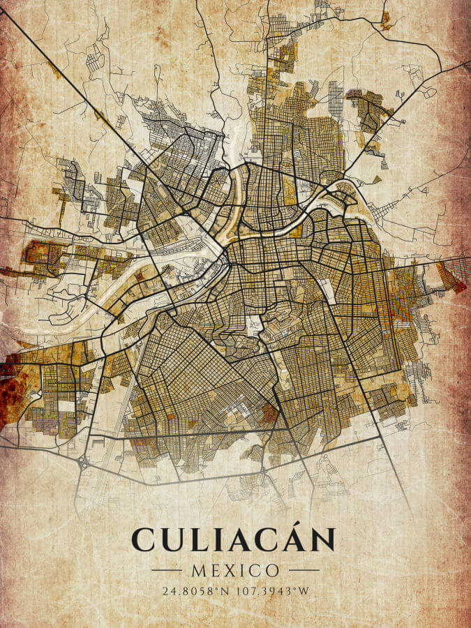 Culiacan Vintage Map