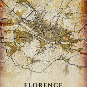 Florence Italy Vintage Map Poster