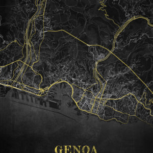 Genoa Italy Chalkboard Map Wall Art Print
