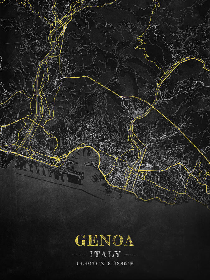 Genoa Chalkboard Map