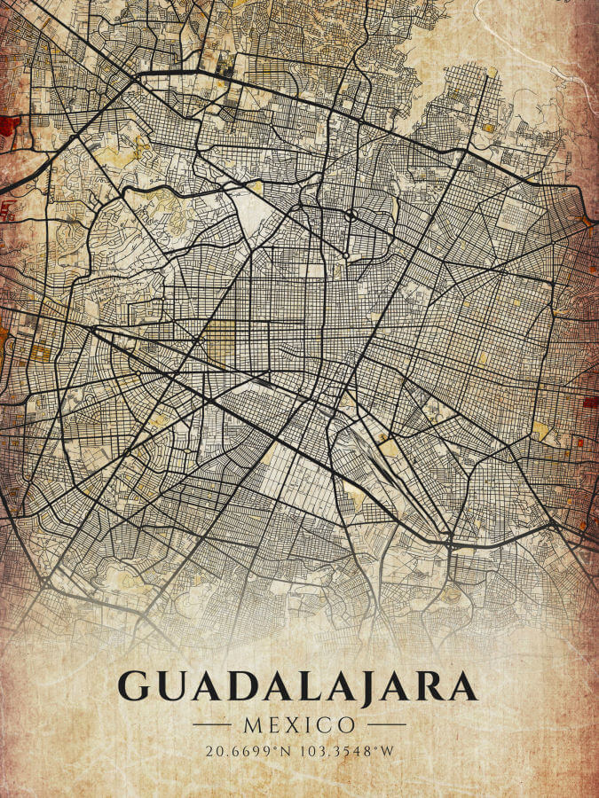 Guadalajara Vintage Map