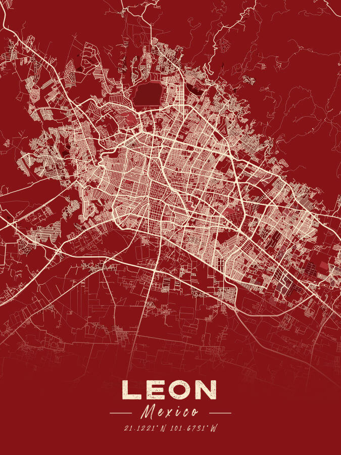 Leon Map Cartel Style