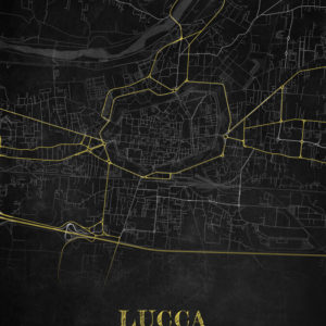 Lucca Italy Chalkboard Map Wall Art Print