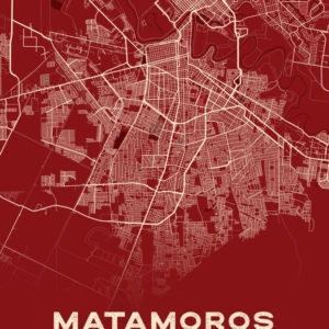 Matamoros Mexico Map Print Cartel Style