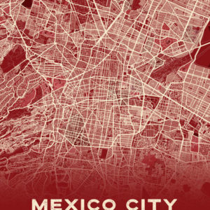 Mexico City Mexico Map Print Cartel Style