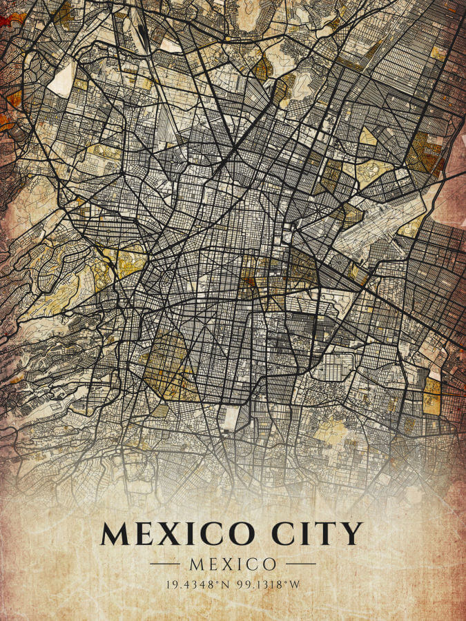 Mexico City Vintage Map