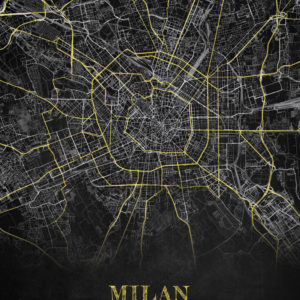 Milan Italy Chalkboard Map Wall Art Print