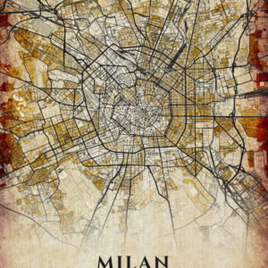 Milan Italy Vintage Map Poster