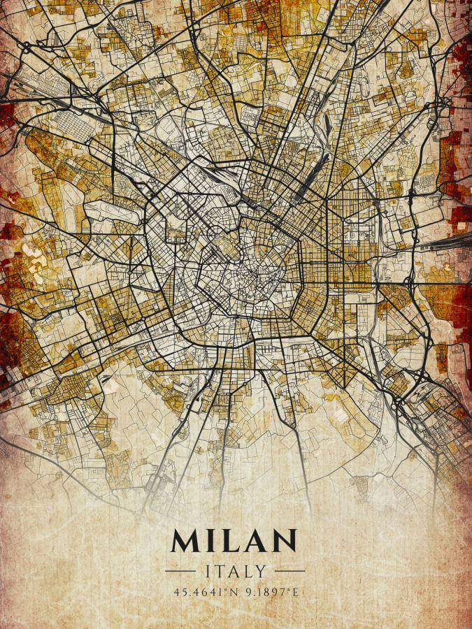 Milan Vintage Map