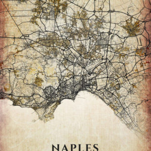 Naples Italy Vintage Map Poster