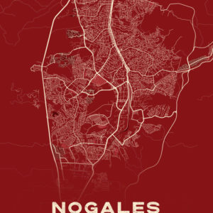 Nogales Mexico Map Print Cartel Style