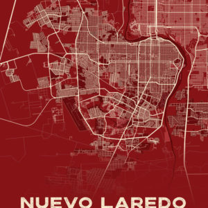 Nuevo Laredo Mexico Map Print Cartel Style