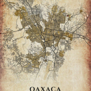 Oaxaca Mexico Vintage Map Poster