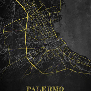 Palermo Italy Chalkboard Map Wall Art Print