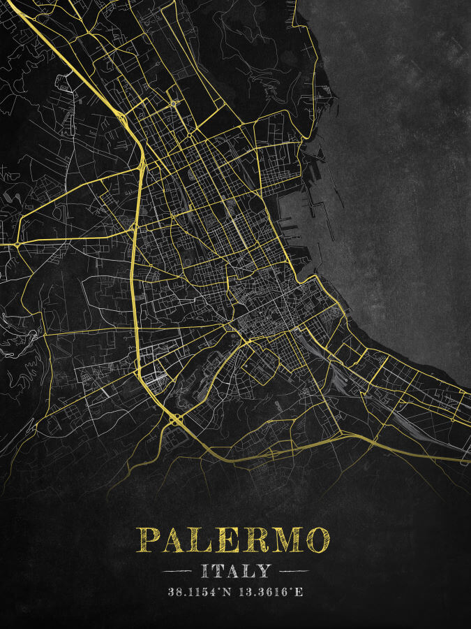 Palermo Chalkboard Map
