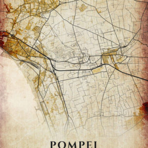 Pompei Italy Vintage Map Poster