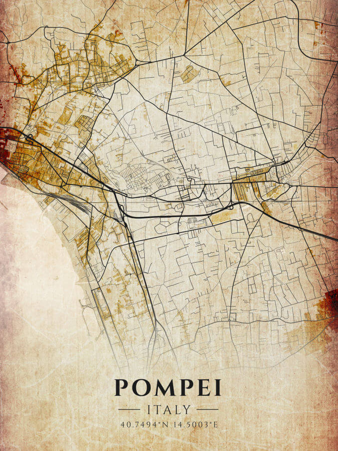 Pompei Vintage Map