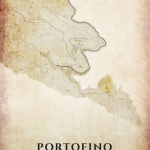 Portofino Italy Vintage Map Poster