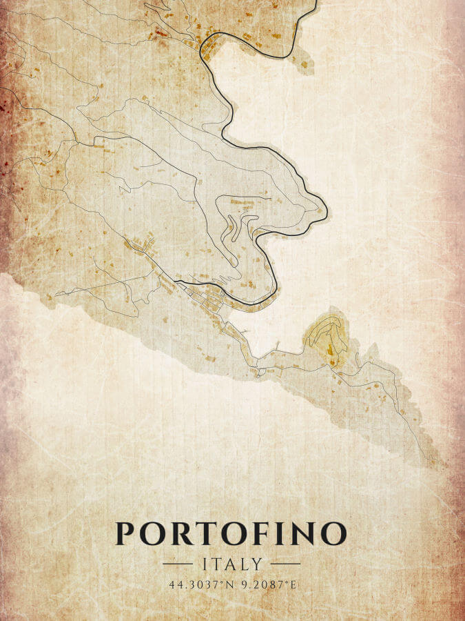 Portofino Vintage Map
