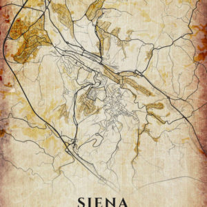 Siena Italy Vintage Map Poster