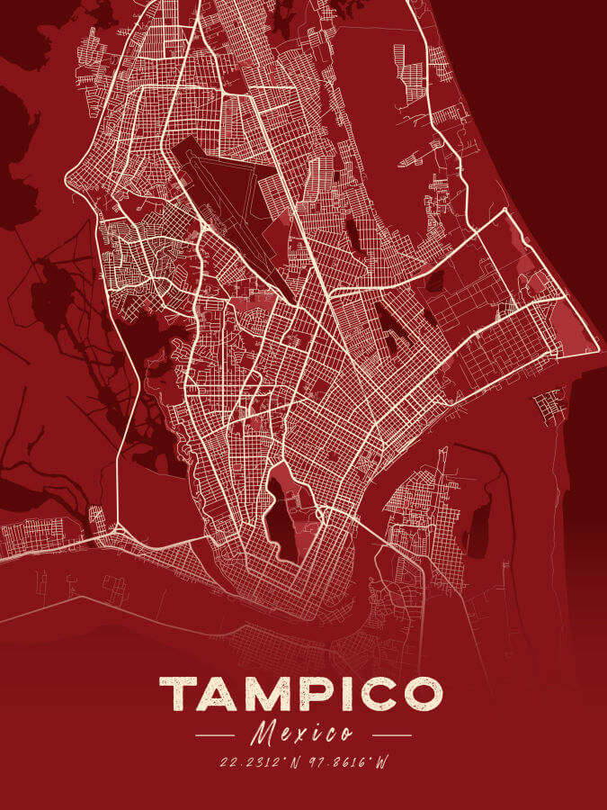 Tampico Map Cartel Style