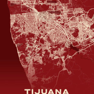 Tijuana Mexico Map Print Cartel Style