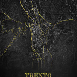 Trento Italy Chalkboard Map Wall Art Print