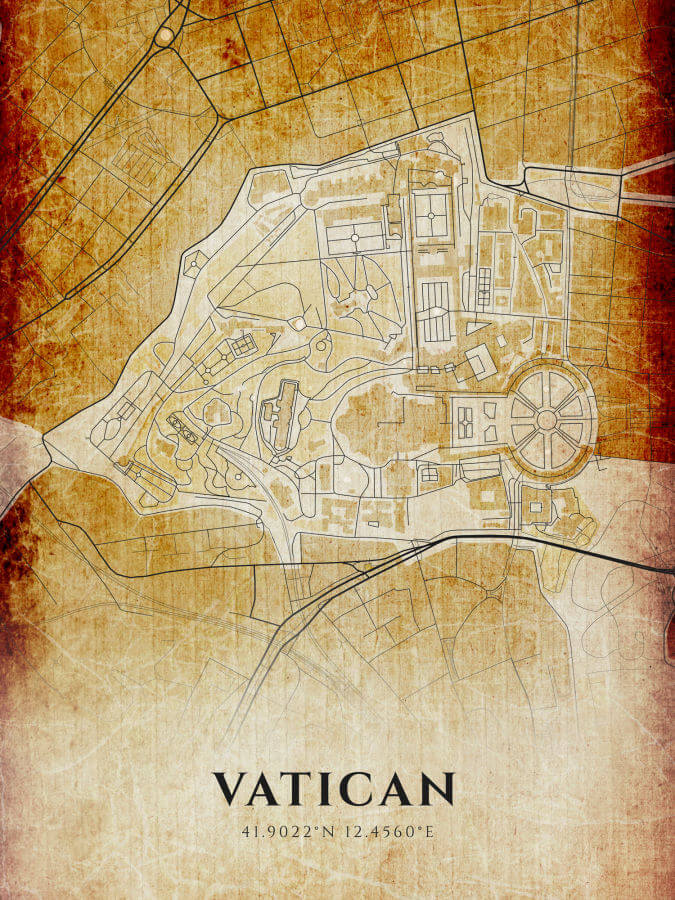 Vatican Vintage Map