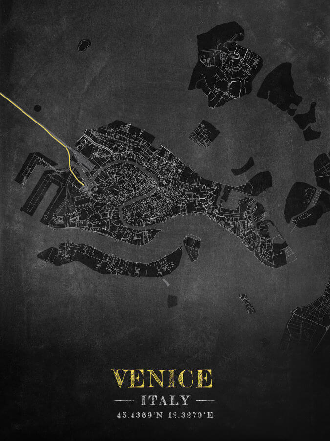 Venice Chalkboard Map