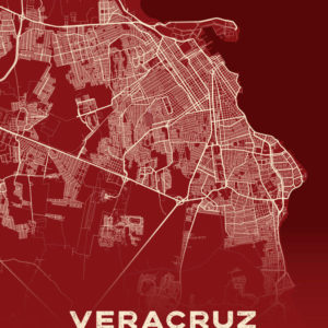Veracruz Mexico Map Print Cartel Style
