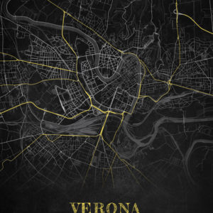 Verona Italy Chalkboard Map Wall Art Print