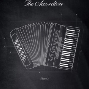 Accordion Musical Instruments Posters Chalk Style