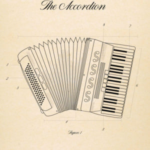 Accordion Musical Instruments Posters Paper Style