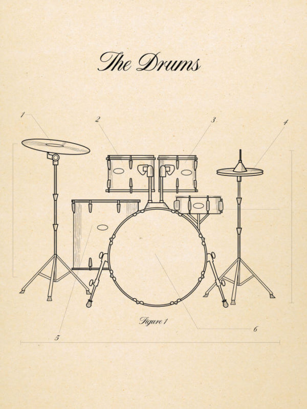 Drums Musical Instruments Posters Paper Style