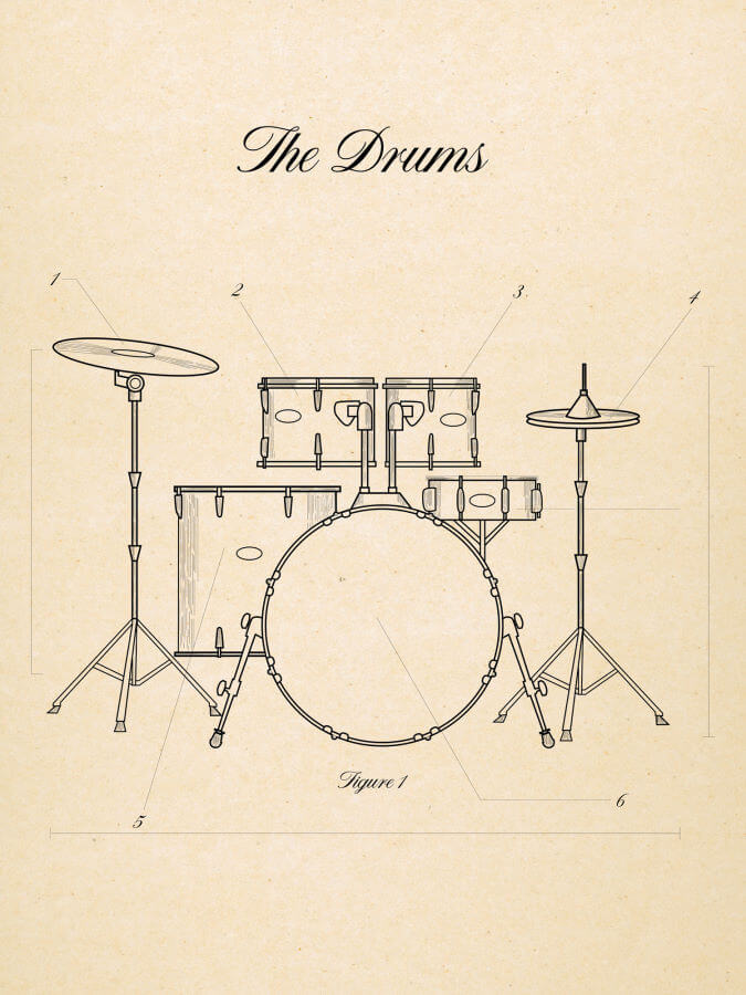 Drums Poster Paper Style