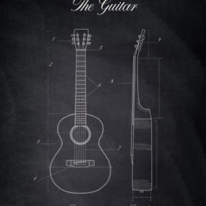 Guitar Musical Instruments Posters Chalk Style
