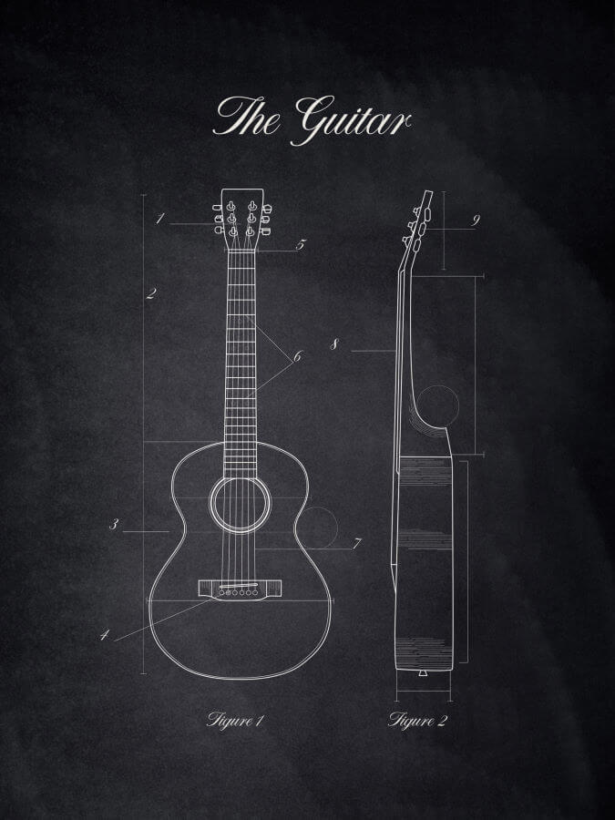 Guitar Poster Chalk Style