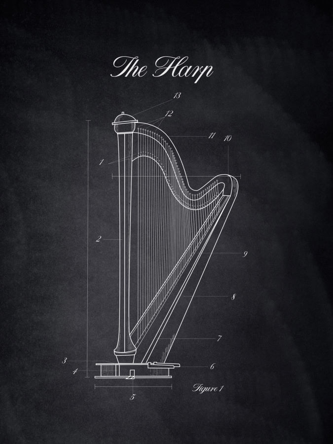 Harp Poster Chalk Style