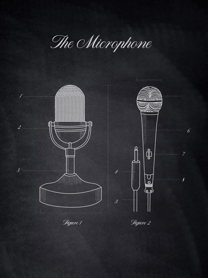 Microphone Poster Chalk Style