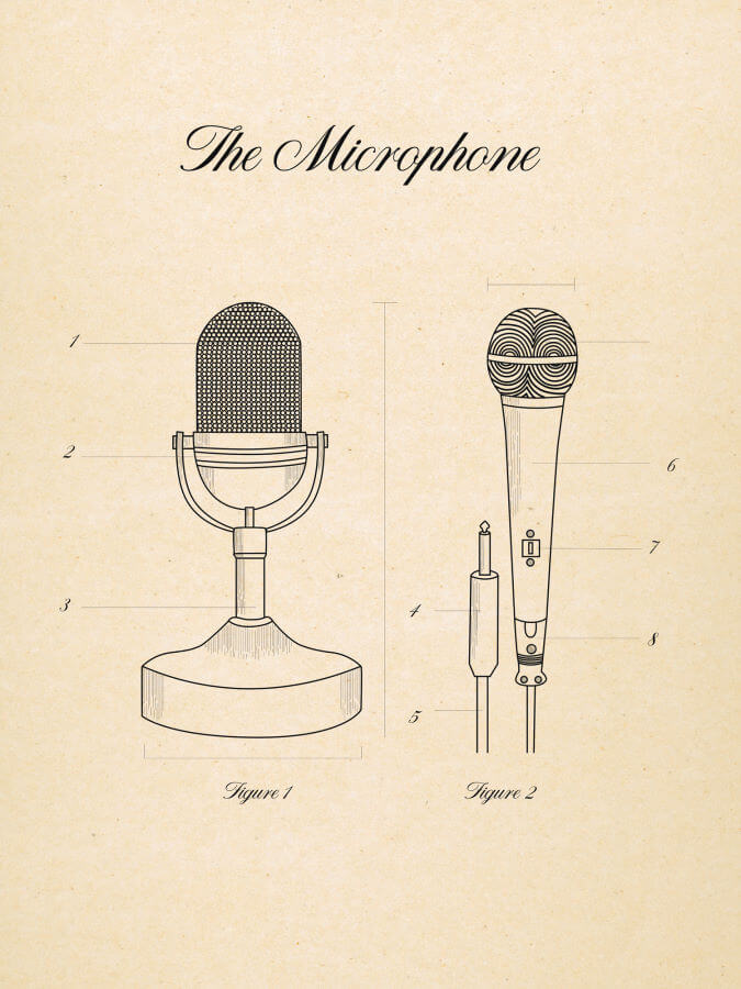 Microphone Poster Paper Style
