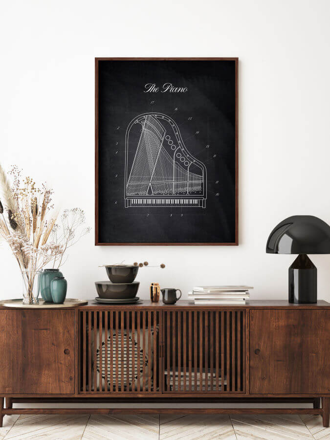 Musical Instrument Posters Chalk Style Collection