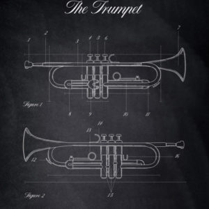 Trumpet Musical Instruments Posters Chalk Style