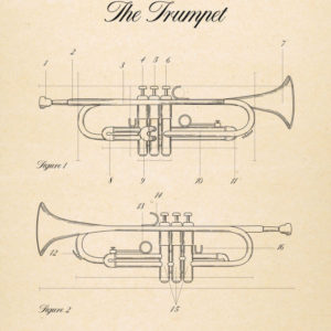 Trumpet Musical Instruments Posters Paper Style