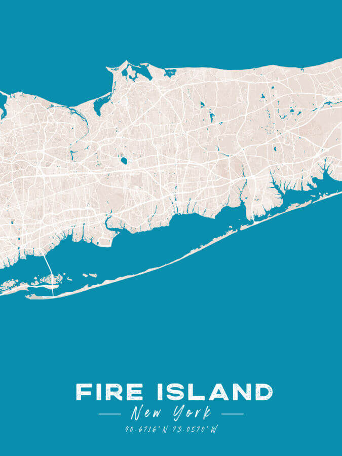 Fire Island Map Colored Style