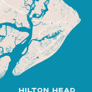 Hilton Head South Carolina Colored US Island Map