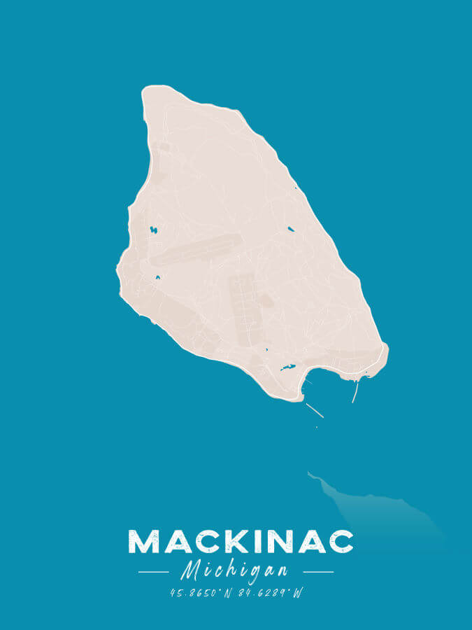 Mackinac Map Colored Style
