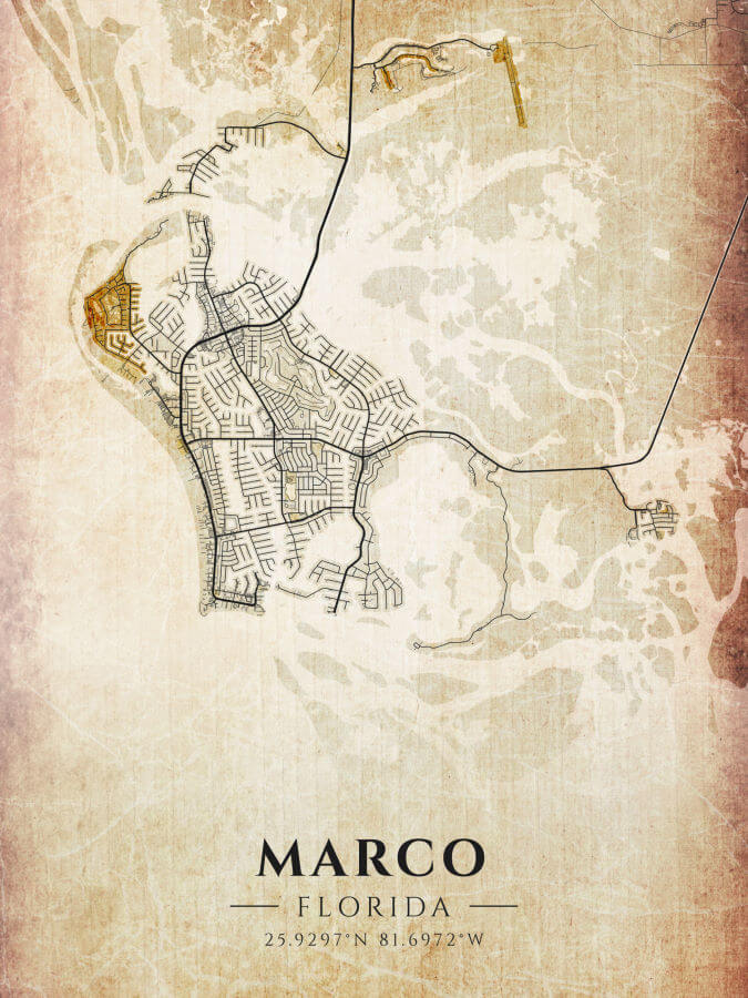 Marco Map Vintage Style