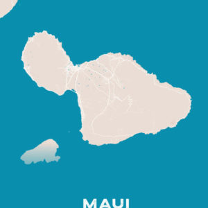 Maui Hawaii Colored US Island Map