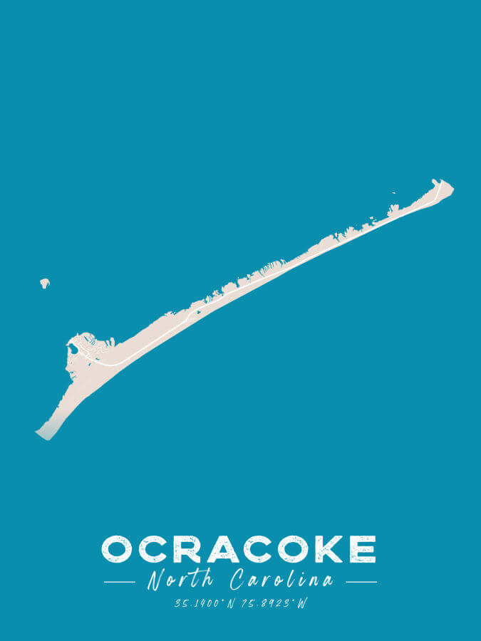 Ocracoke Map Colored Style